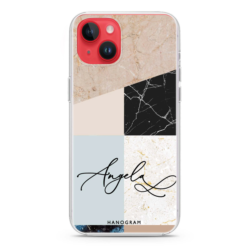 Marble Abstract V iPhone 14 Plus Magsafe 兼容水晶透明保護殼