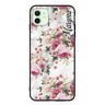 Marble and Pink Floral iPhone 12 超薄強化玻璃殻
