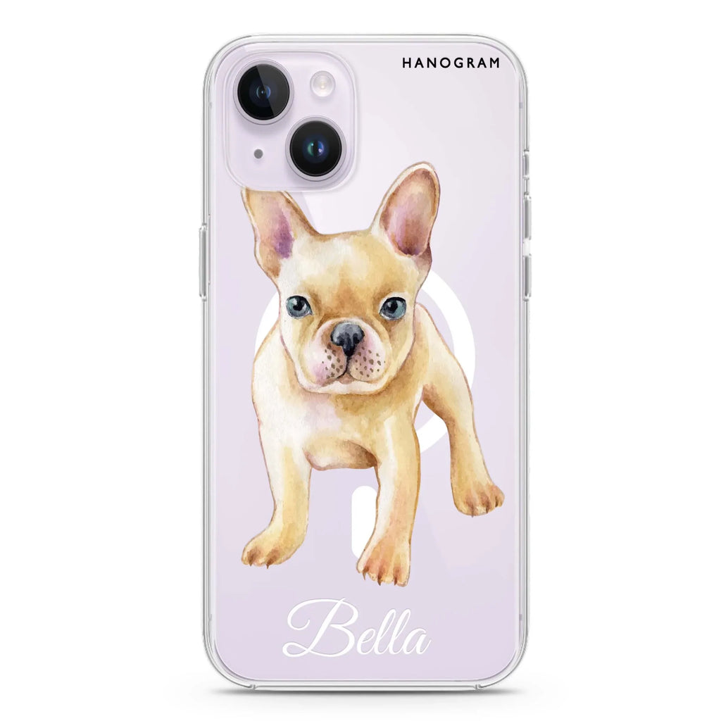 Cute Dog iPhone 14 Magsafe 兼容水晶透明保護殼
