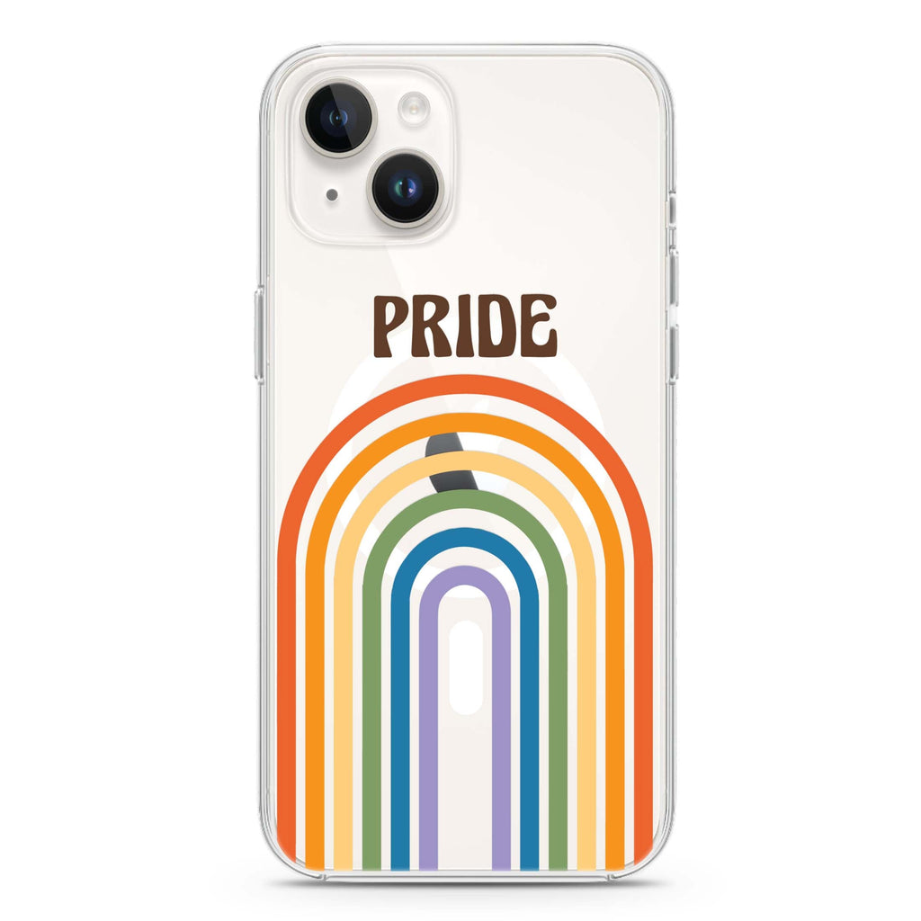 Rainbow Pride iPhone 14 Plus Magsafe 兼容水晶透明保護殼