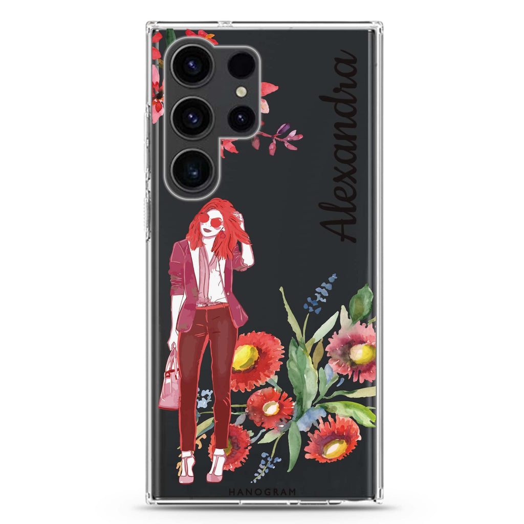 Flower Fashion II Samsung Galaxy Ultra 可加名字透明保護殼，適用 S26/S25/S24/S23 Ultra，圖1