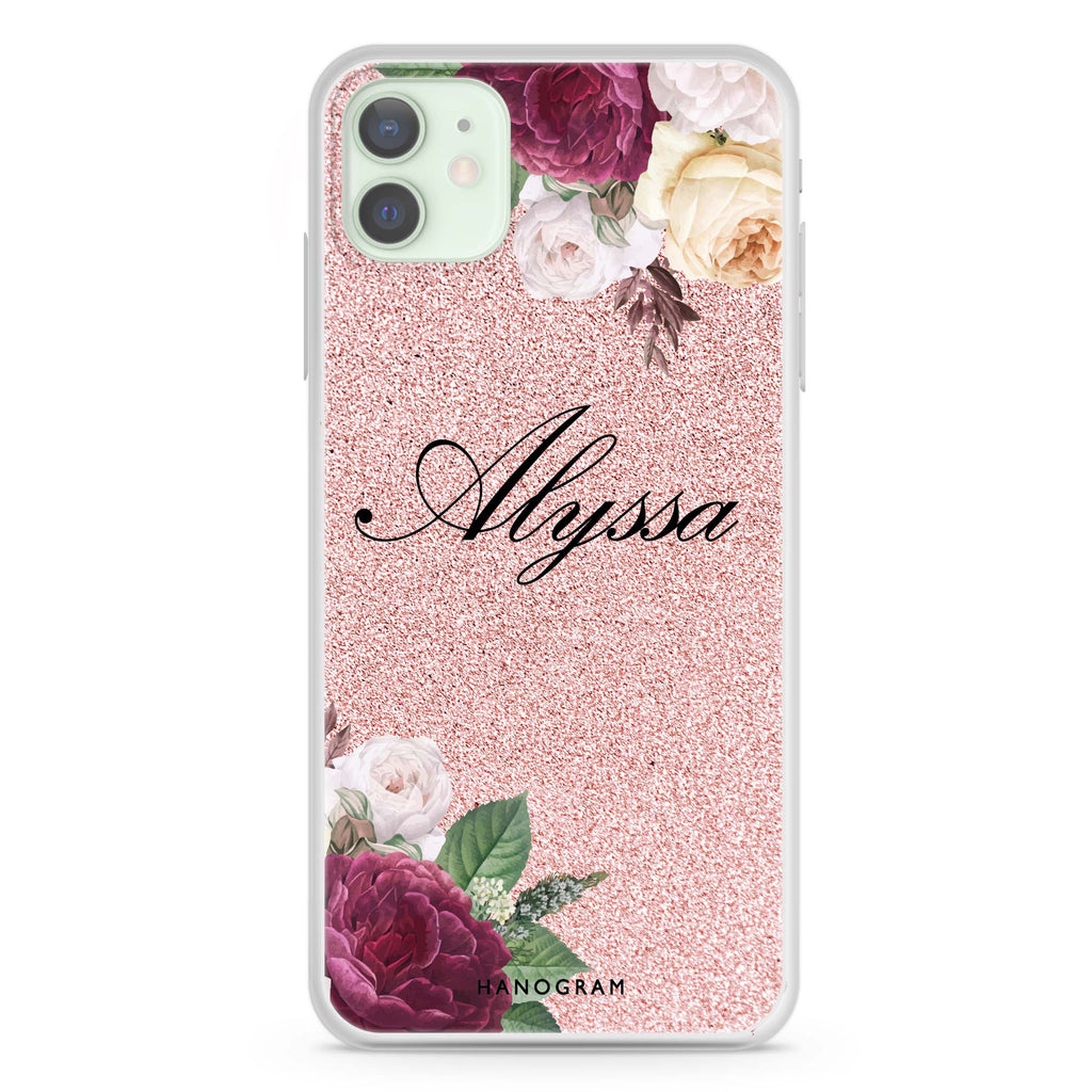 Glittering Floral iPhone 12 mini 透明軟保護殻