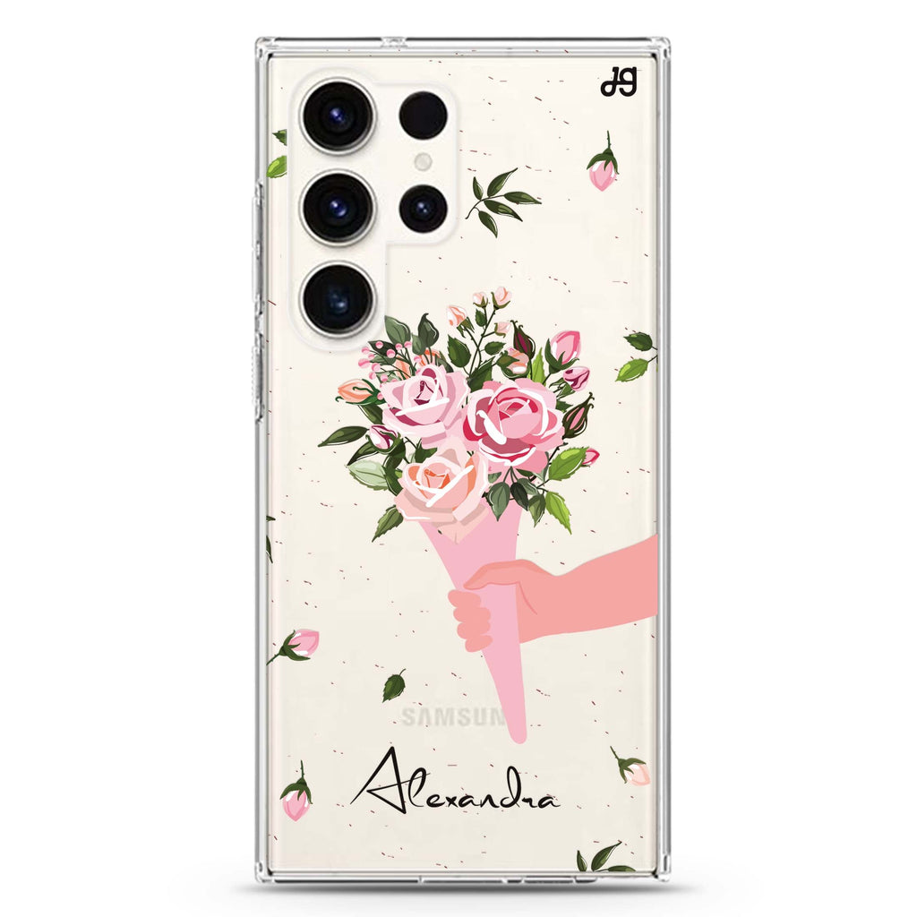 Bouquet To The One Samsung Galaxy Ultra 可加名字透明保護殼，適用 S26/S25/S24/S23 Ultra，圖1