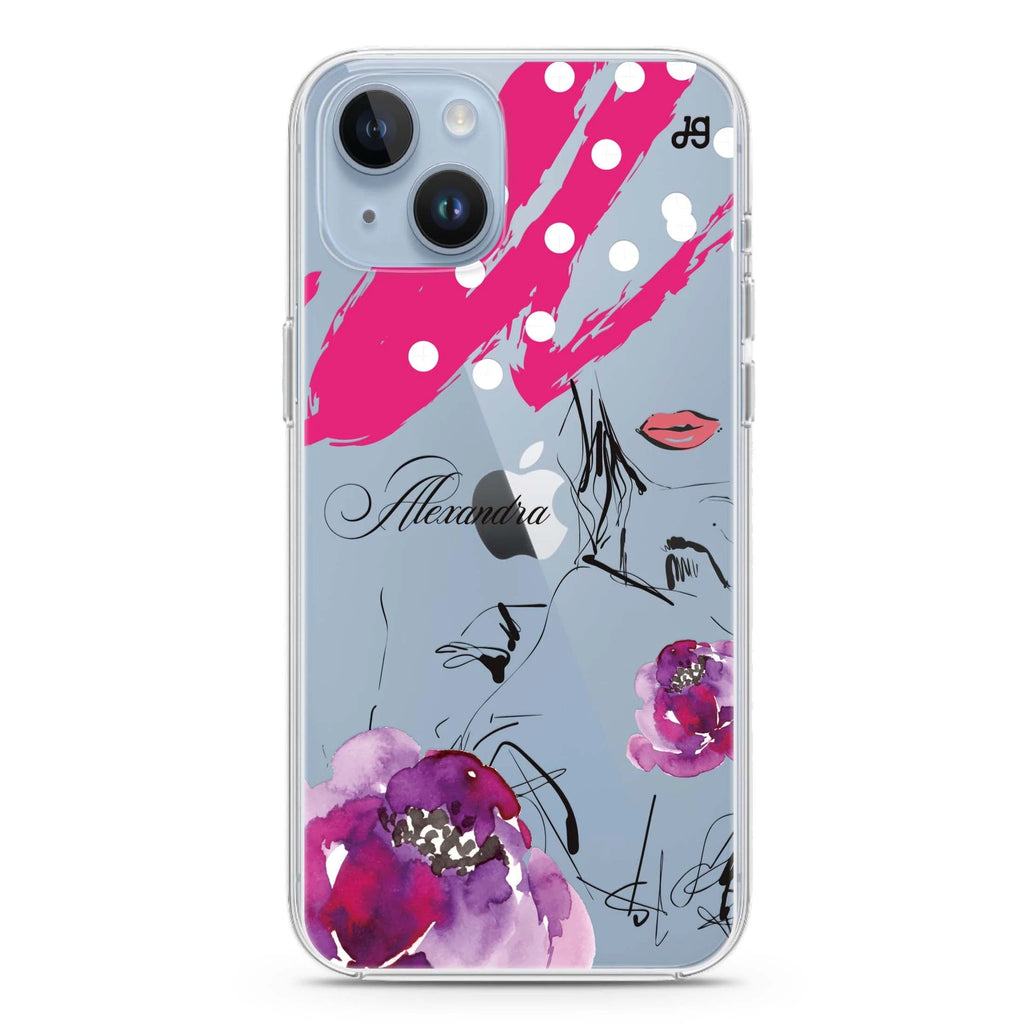 Floral Makeup iPhone 14 plus 水晶透明保護殼