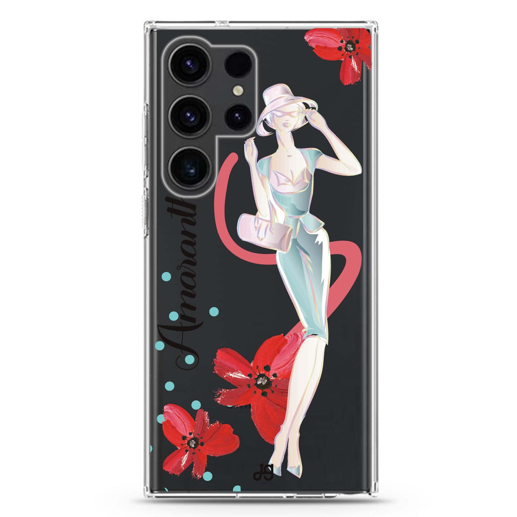 Flower Fashion III Samsung Galaxy Ultra 可加名字透明保護殼，適用 S26/S25/S24/S23 Ultra，圖1