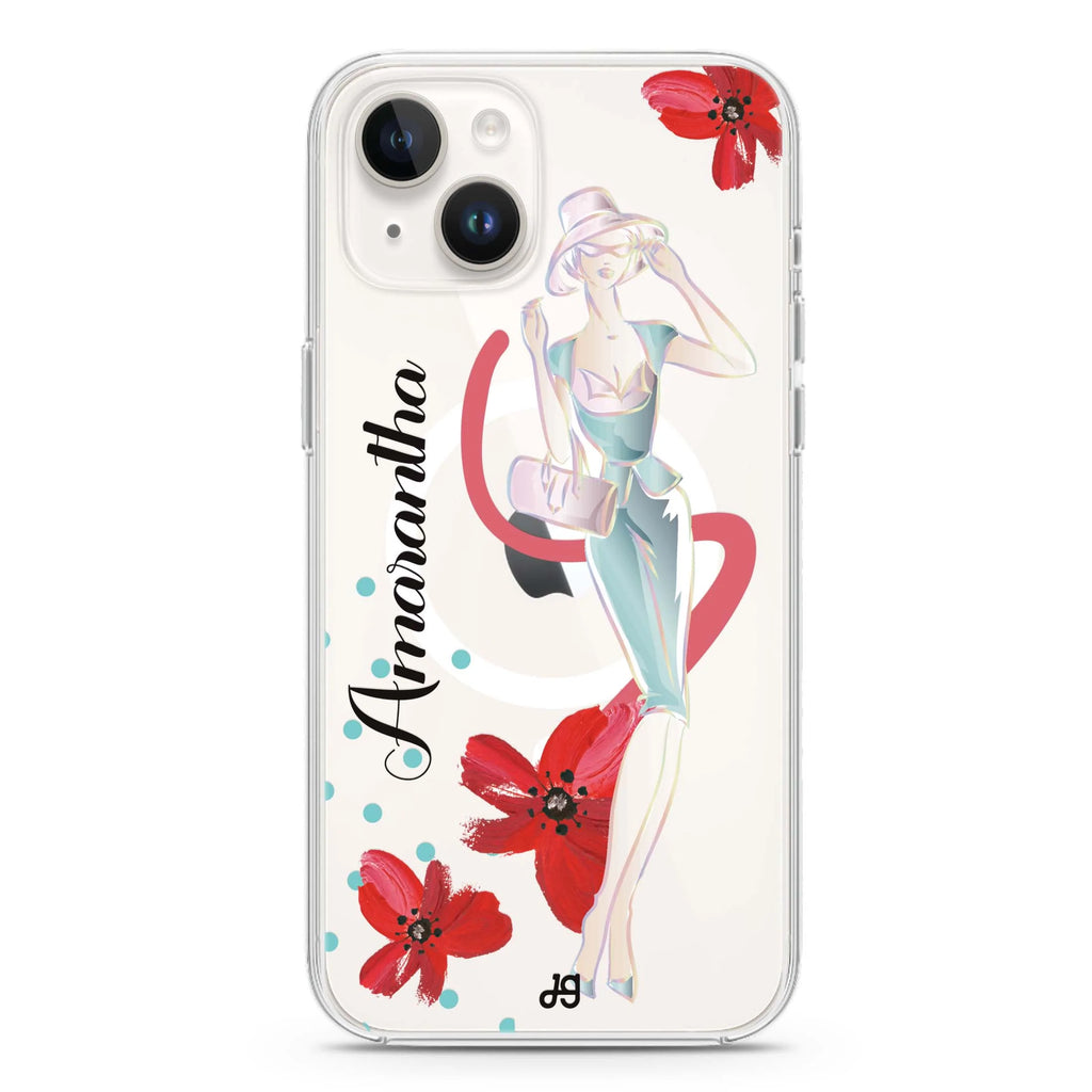 Flower Fashion III iPhone 14 Plus Magsafe 兼容水晶透明保護殼