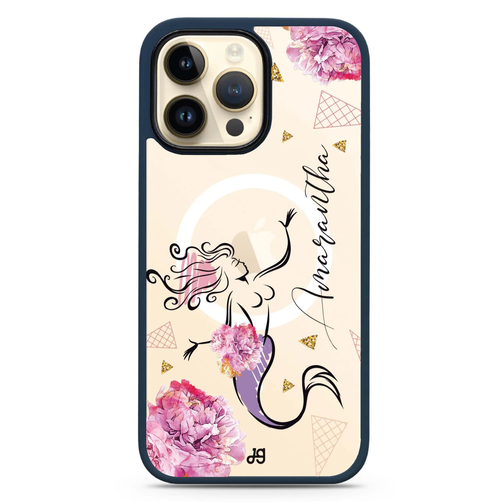 Mermaid With Flower Magsafe 兼容防衝擊保護殼
