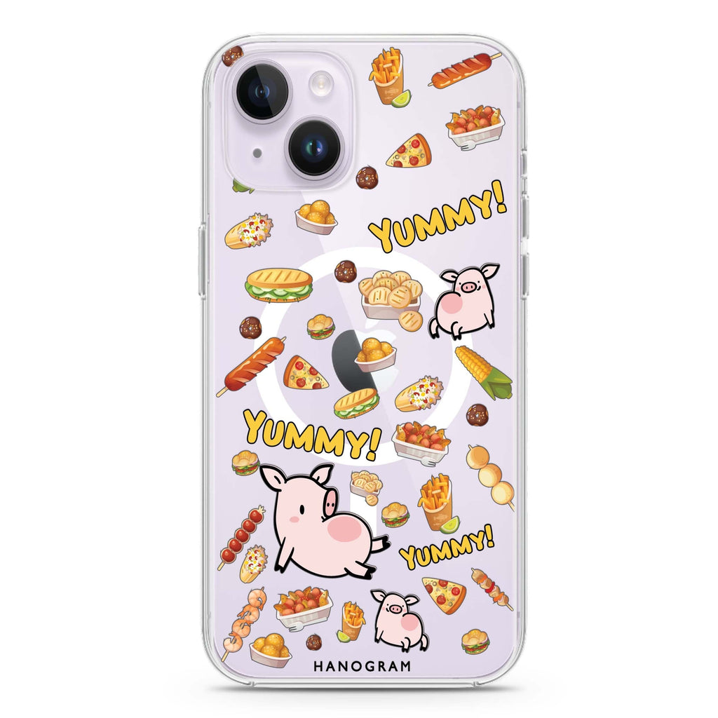 Yummy Piggy iPhone 14 Plus Magsafe 兼容水晶透明保護殼
