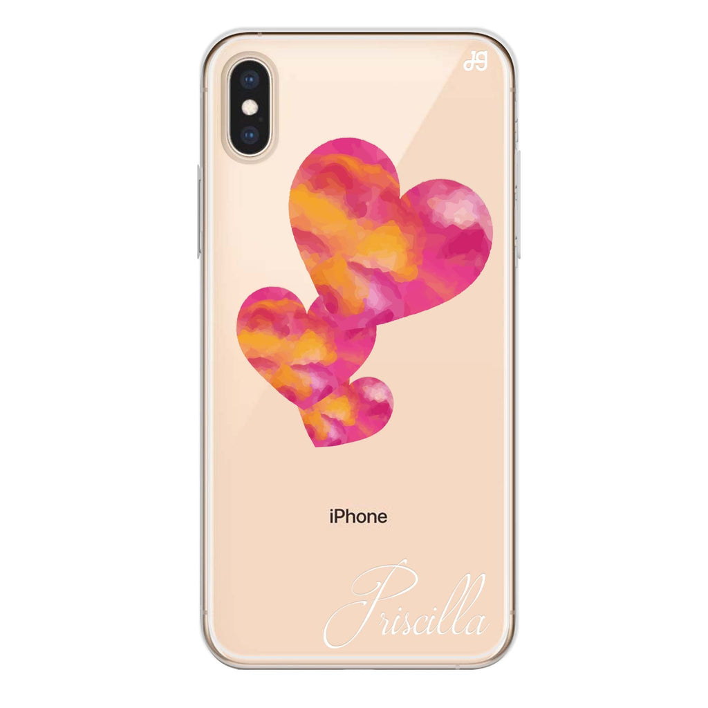 Red Hearts iPhone XS 水晶透明保護殼