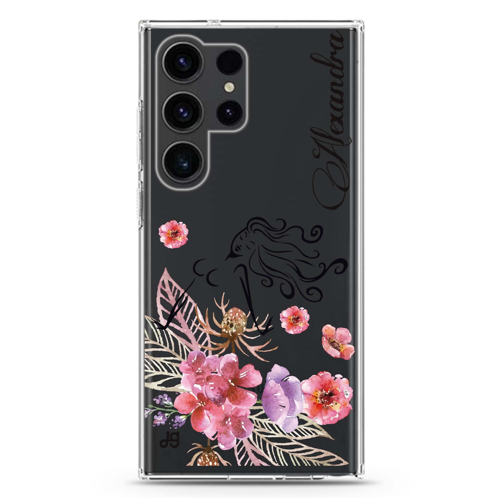 Floral Fairy I Samsung Galaxy Ultra 可加名字透明保護殼，適用 S26/S25/S24/S23 Ultra，圖1