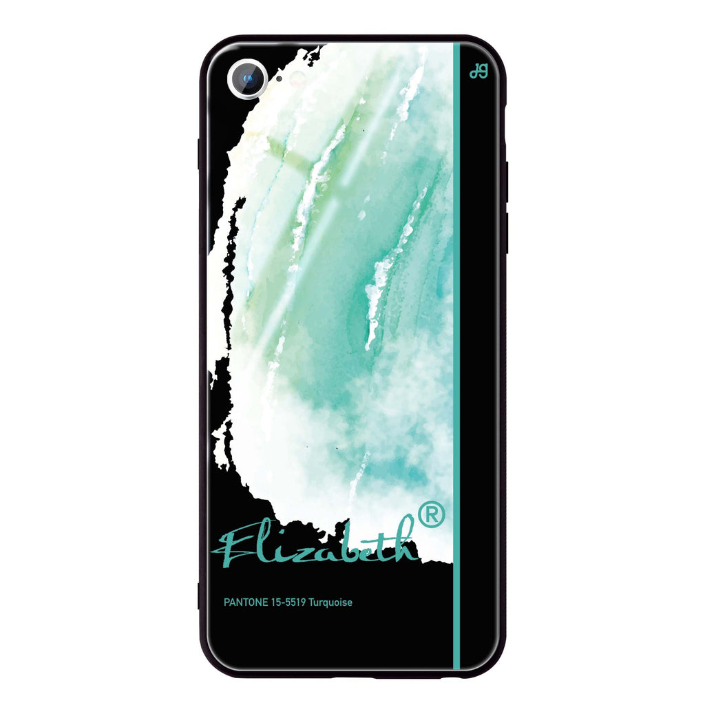#15-5519 Turquoise II iPhone SE 超薄強化玻璃殻