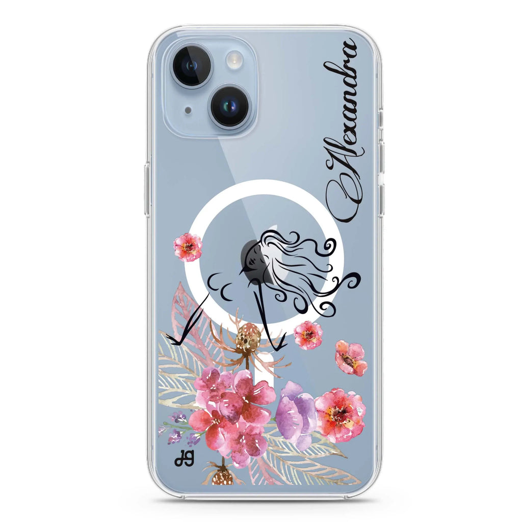 Floral Fairy I iPhone 14 Magsafe 兼容水晶透明保護殼