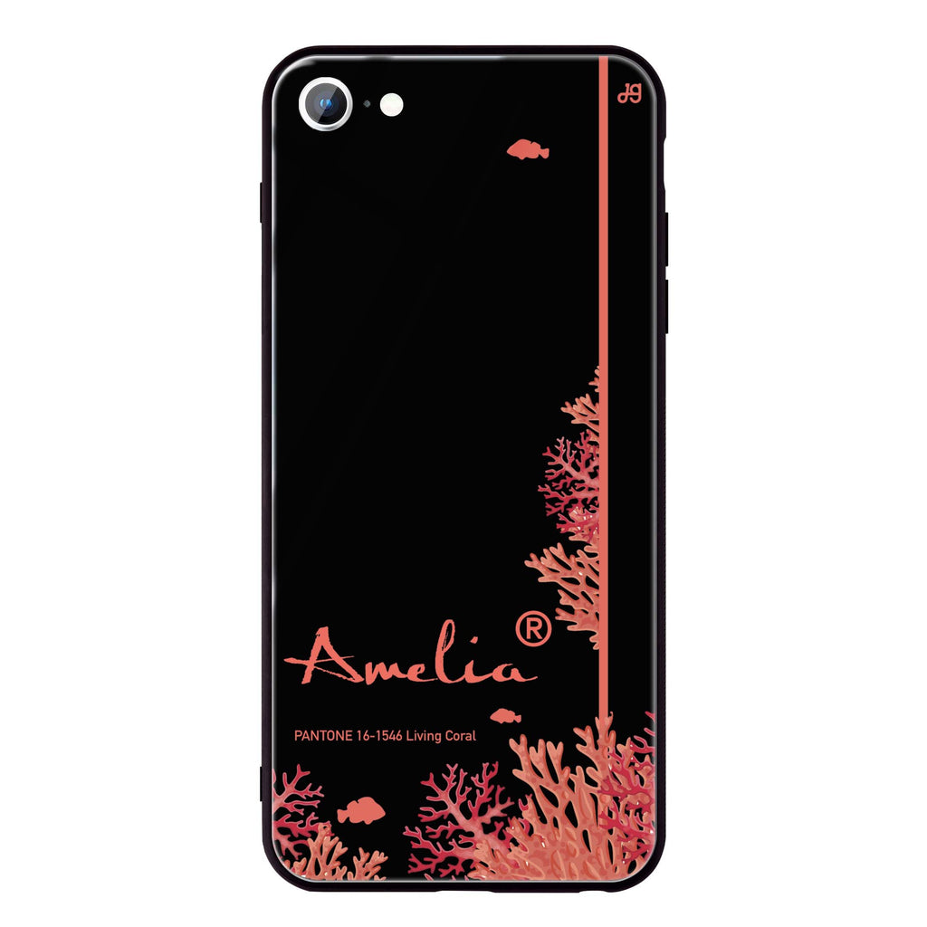 #16-1546 Living Coral II iPhone SE 超薄強化玻璃殻