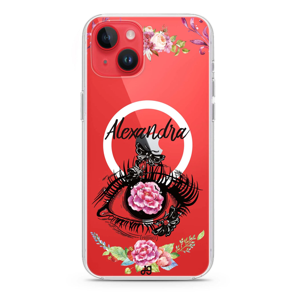 Flower in Eye iPhone 14 Plus Magsafe 兼容水晶透明保護殼