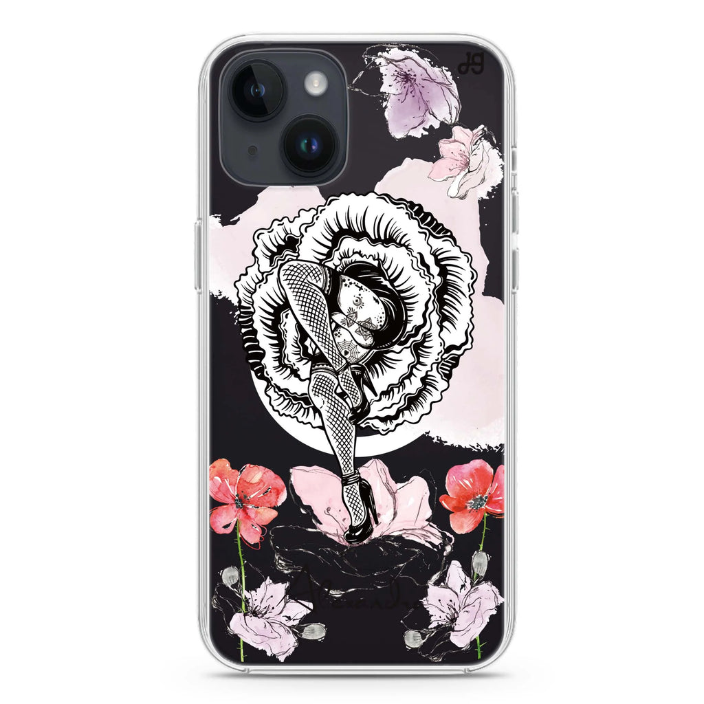 Dancing Flora iPhone 14 Plus Magsafe 兼容水晶透明保護殼