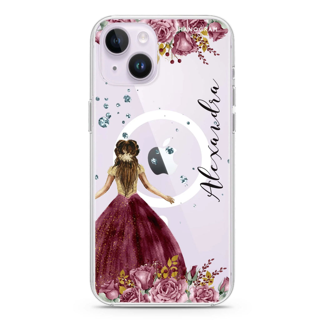 Princess In Garden iPhone 14 Plus Magsafe 兼容水晶透明保護殼