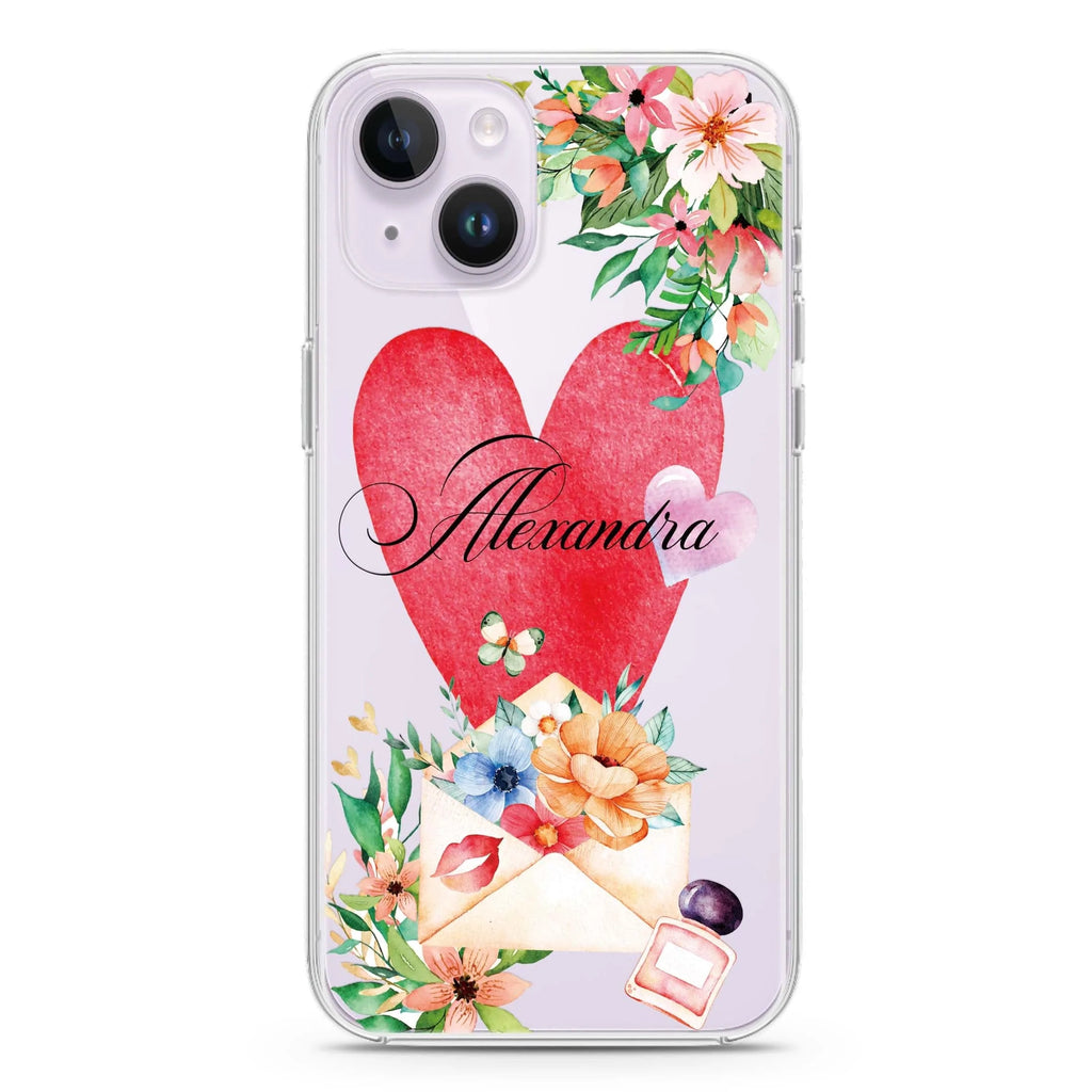 Floral Love Letter iPhone 14 plus 水晶透明保護殼