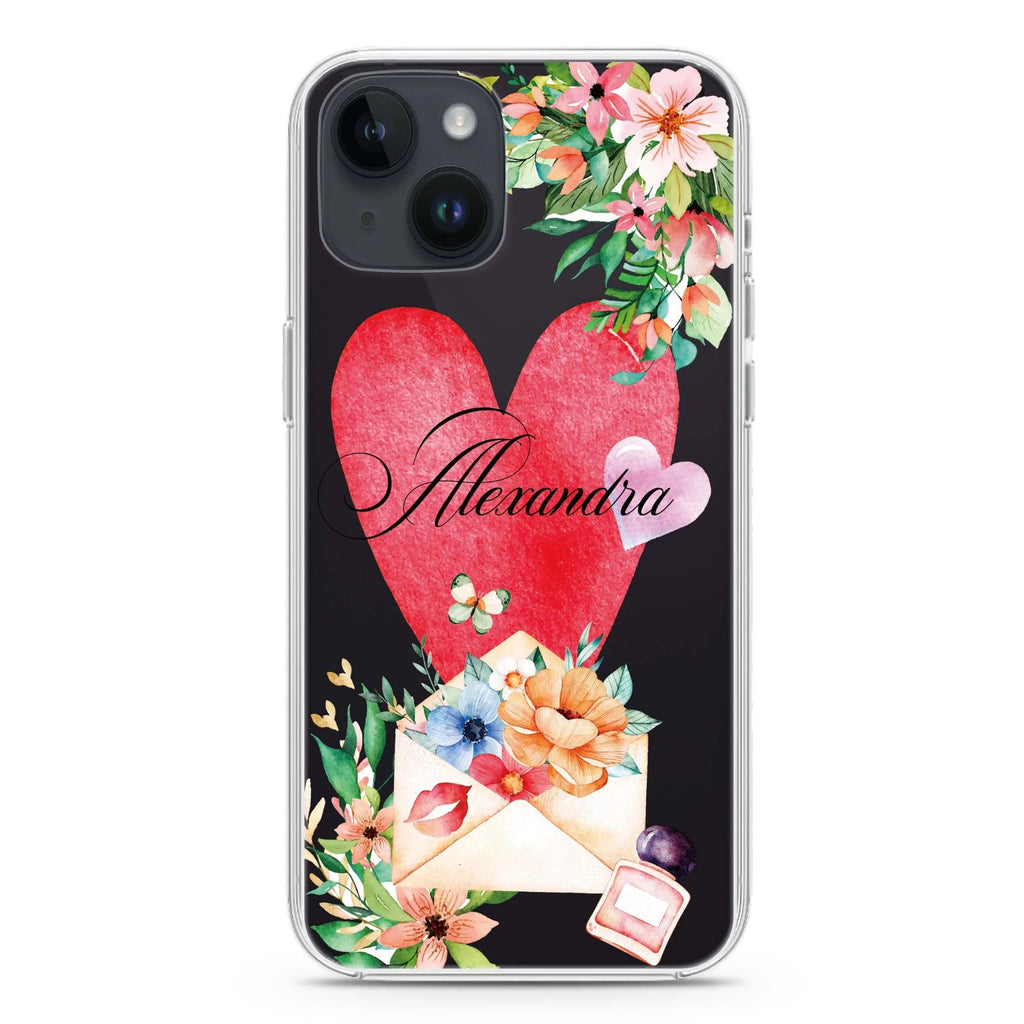 Floral Love Letter iPhone 14 水晶透明保護殼