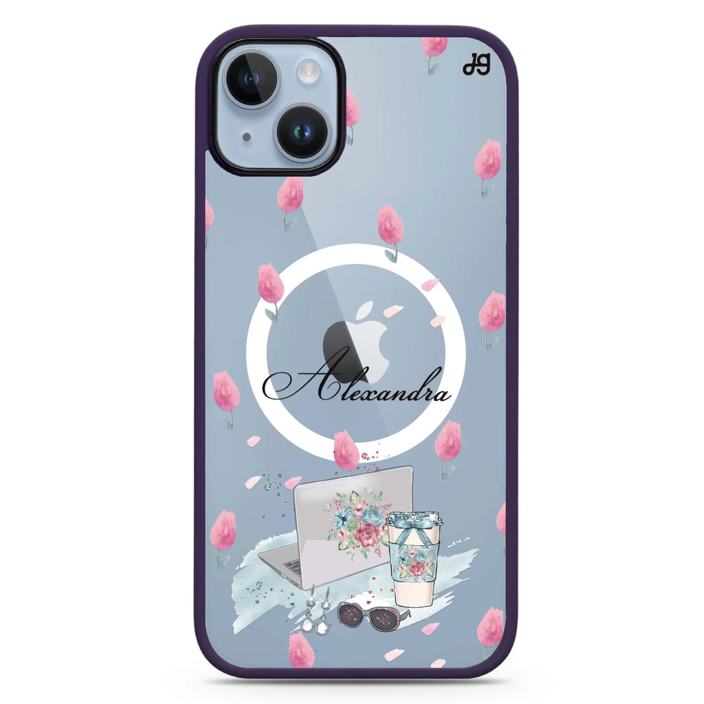 My Foral Lifestyle iPhone 14 Plus Magsafe 兼容防衝擊保護殼