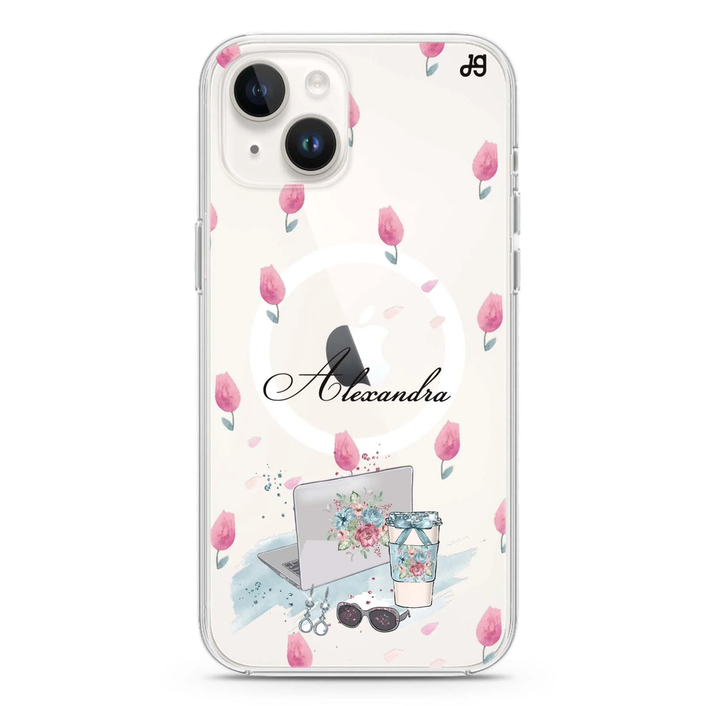 My Foral Lifestyle iPhone 14 Magsafe 兼容水晶透明保護殼