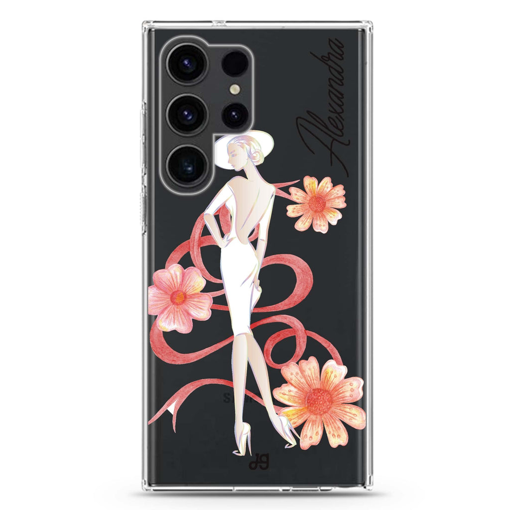 Flower Fashion IV Samsung Galaxy Ultra 可加名字透明保護殼，適用 S26/S25/S24/S23 Ultra，圖1