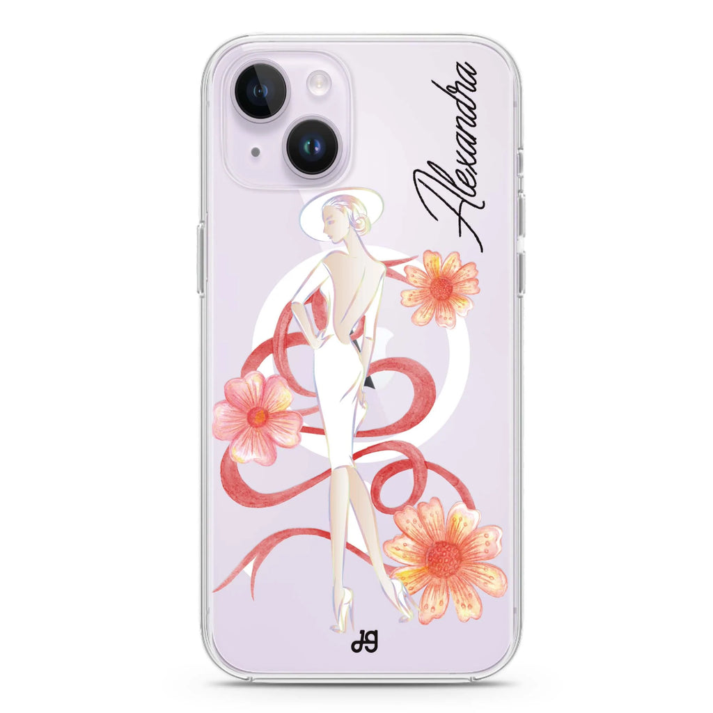 Flower Fashion IV iPhone 14 Plus Magsafe 兼容水晶透明保護殼