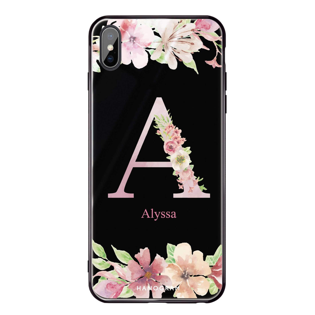 Monogram & Floral iPhone X 超薄強化玻璃殻