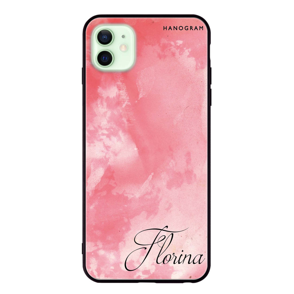 Red Colour Custom Name iPhone 12 mini 超薄強化玻璃殻