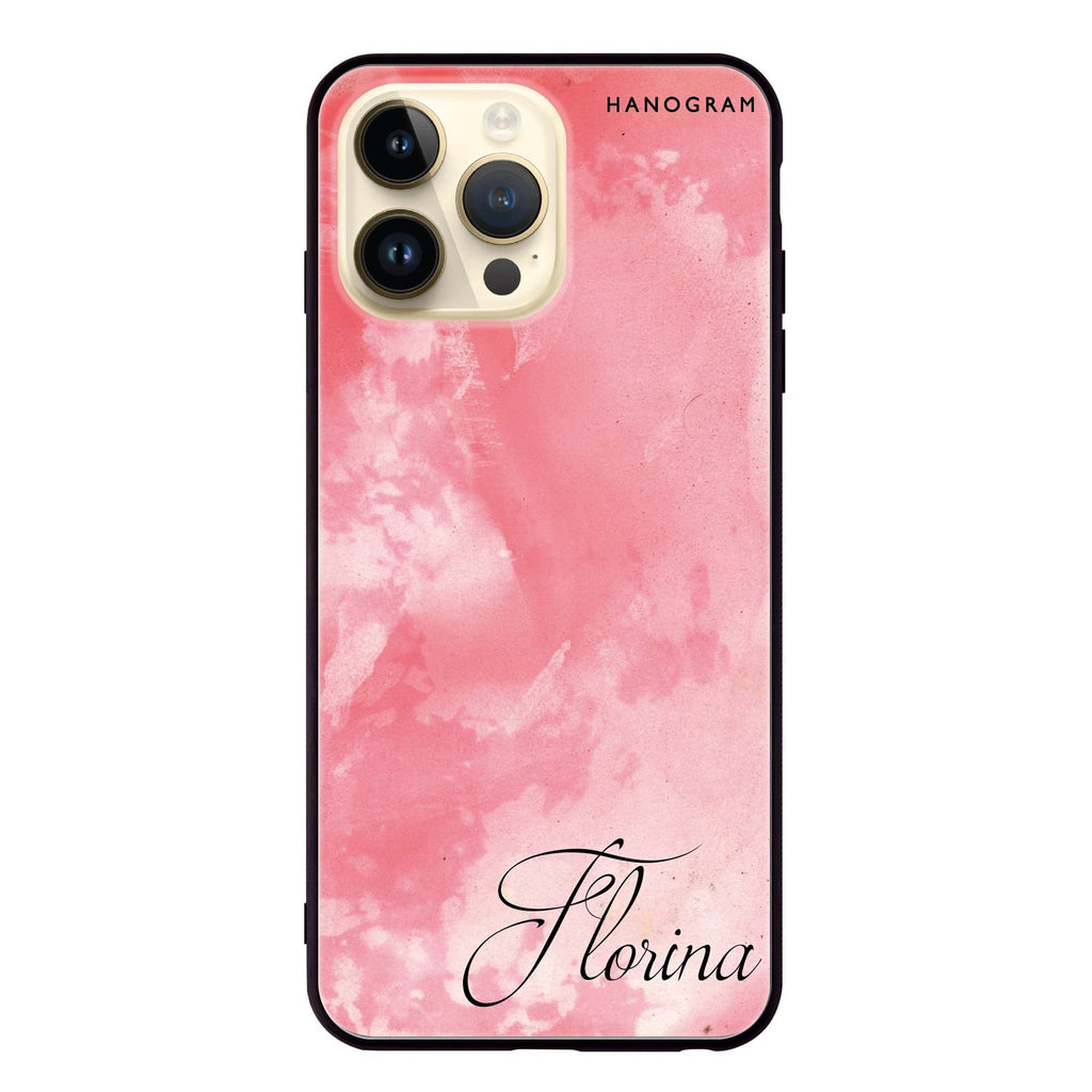 Red Colour Custom Name iPhone 超薄強化玻璃殻