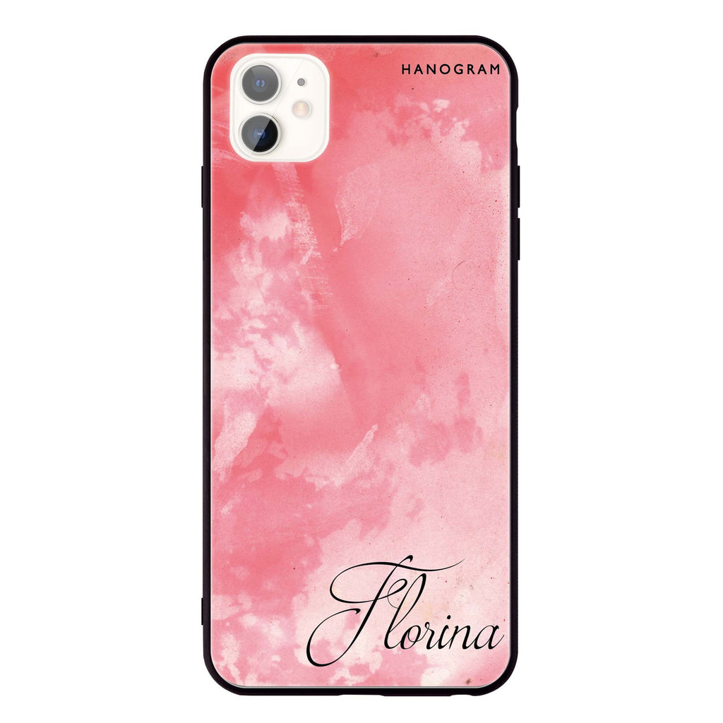 Red Colour Custom Name iPhone 11 超薄強化玻璃殻