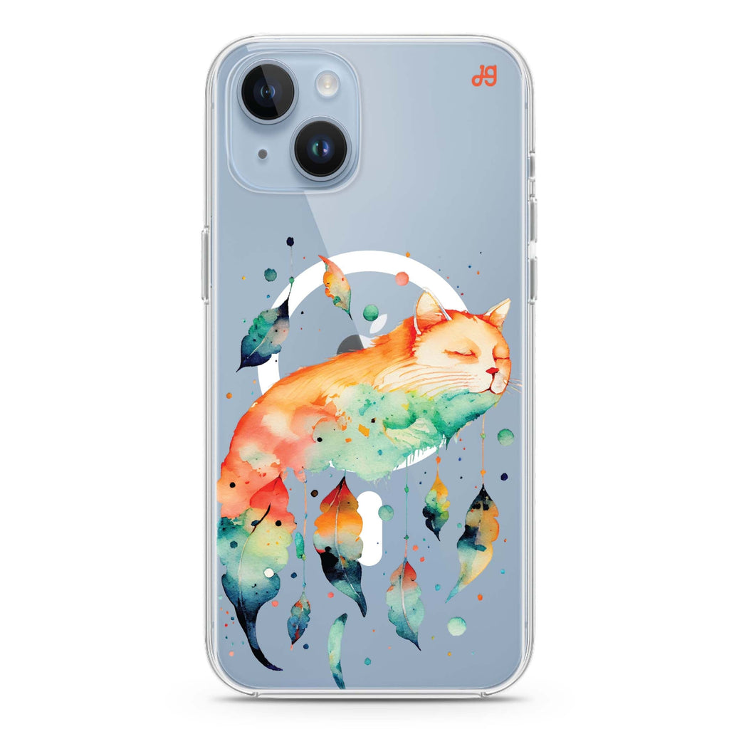 A Dream Cat iPhone 14 Plus Magsafe 兼容水晶透明保護殼