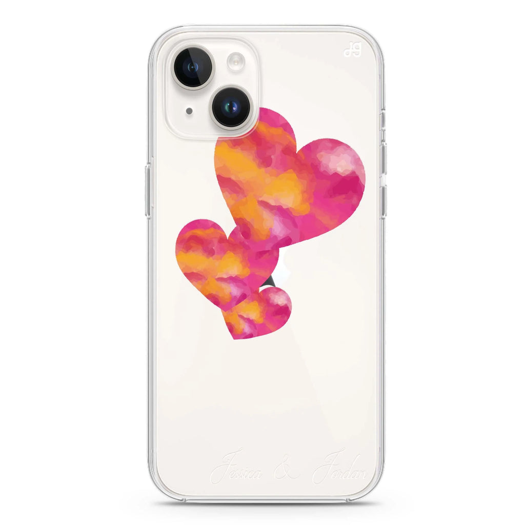 Red Hearts iPhone 14 水晶透明保護殼
