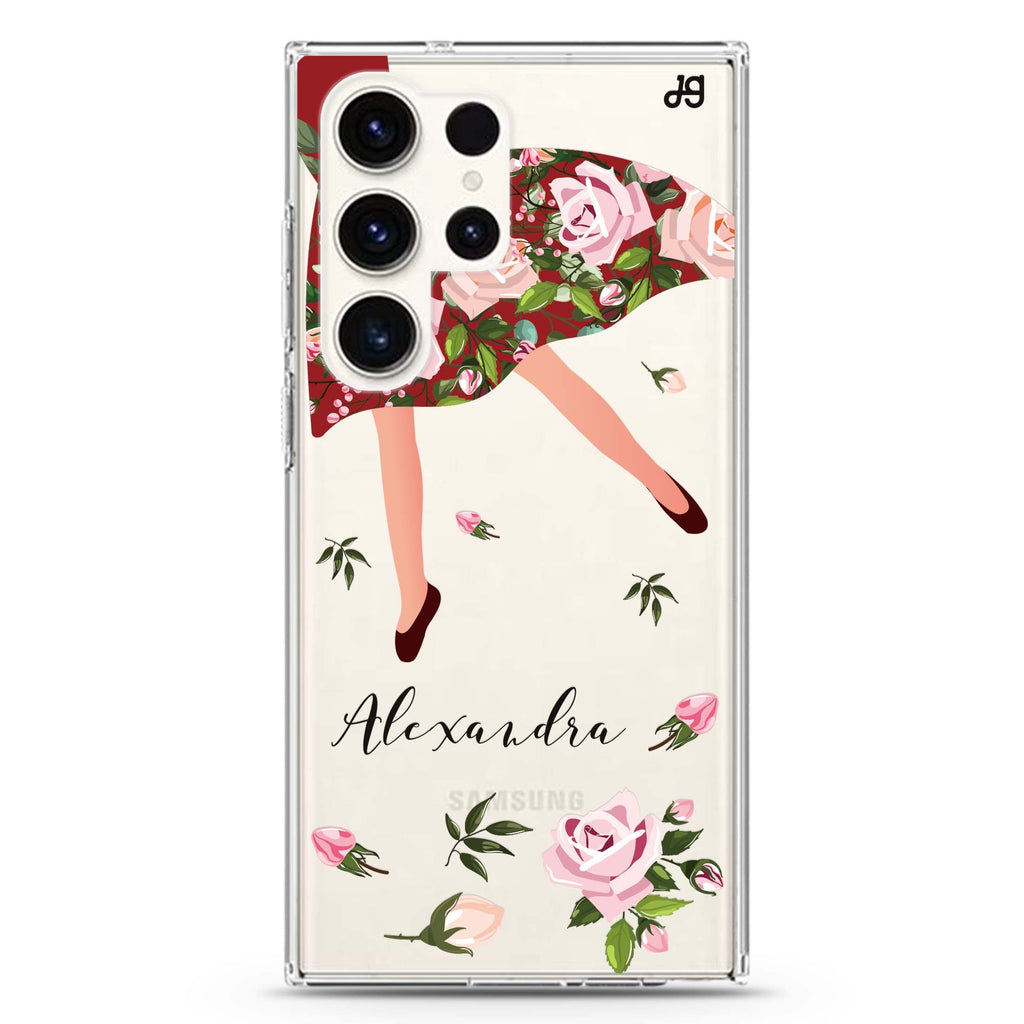 Rosy Waltz Samsung Galaxy Ultra 可加名字透明保護殼，適用 S26/S25/S24/S23 Ultra，圖1