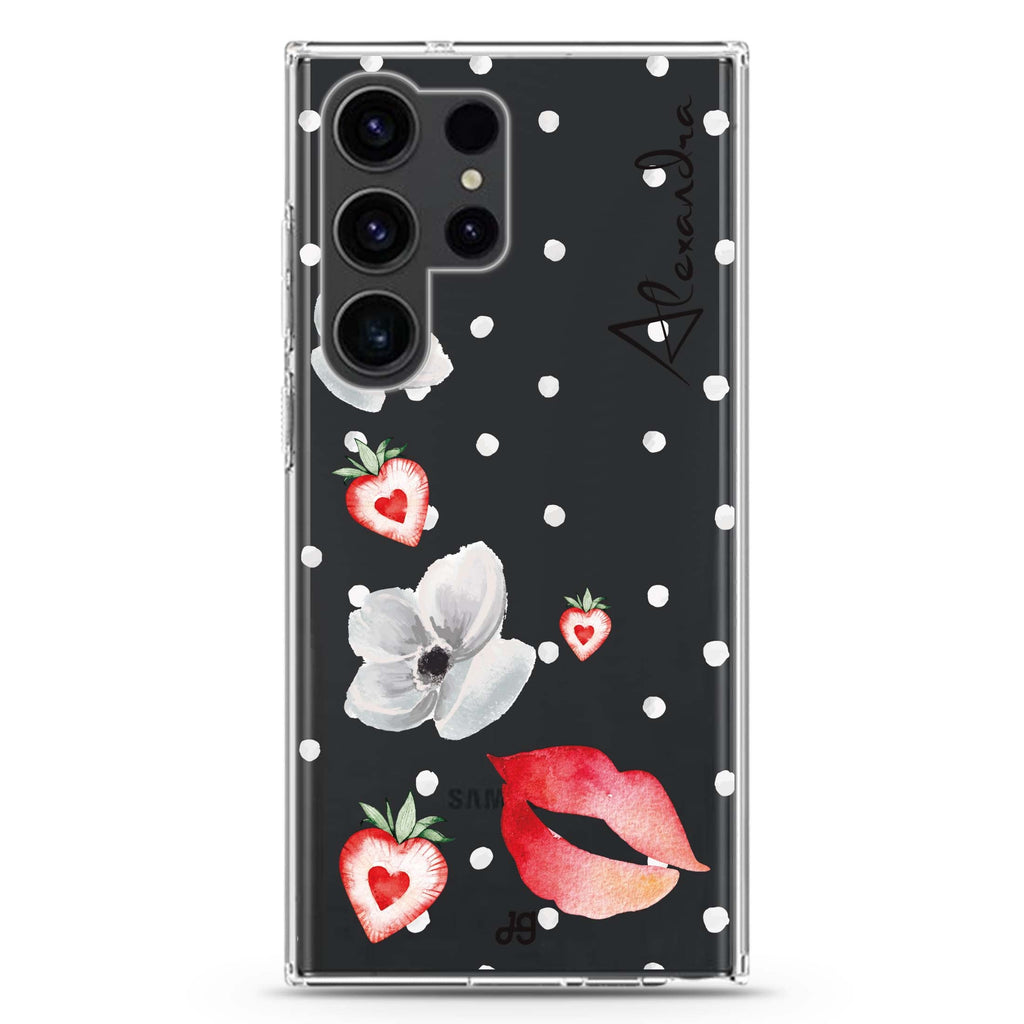 The First Date Cat Samsung Galaxy Ultra 可加名字透明保護殼，適用 S26/S25/S24/S23 Ultra，圖1