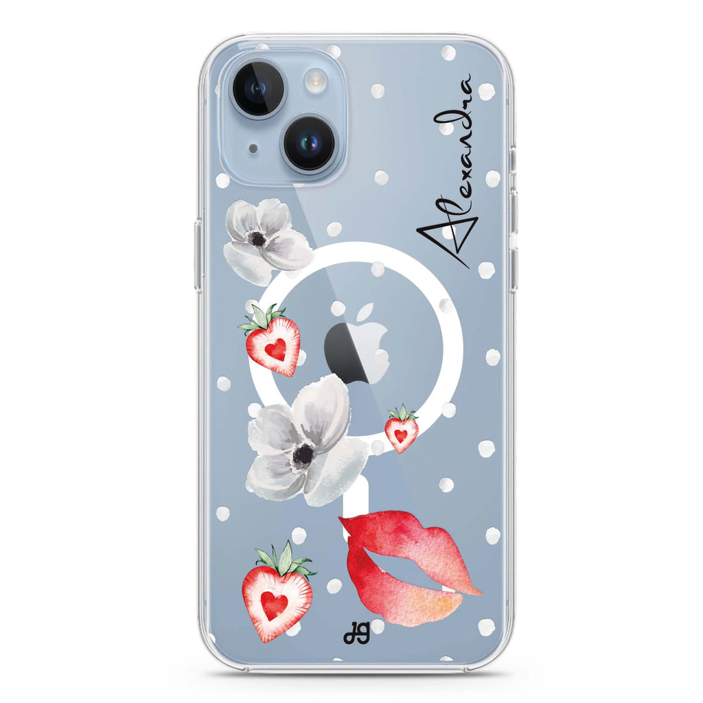 The First Date Cat iPhone 14 Plus Magsafe 兼容水晶透明保護殼