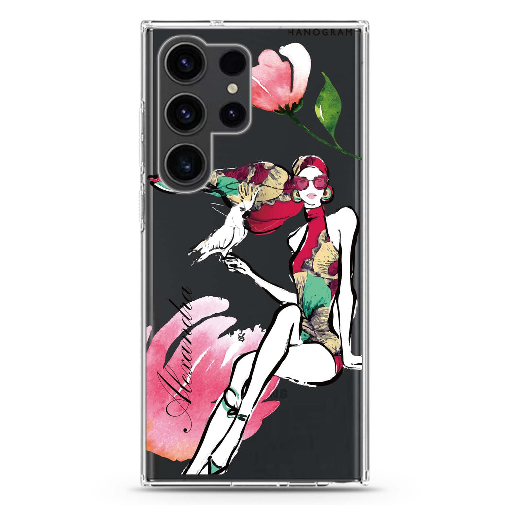 Flower Fashion VI Samsung Galaxy Ultra 可加名字透明保護殼，適用 S26/S25/S24/S23 Ultra，圖1