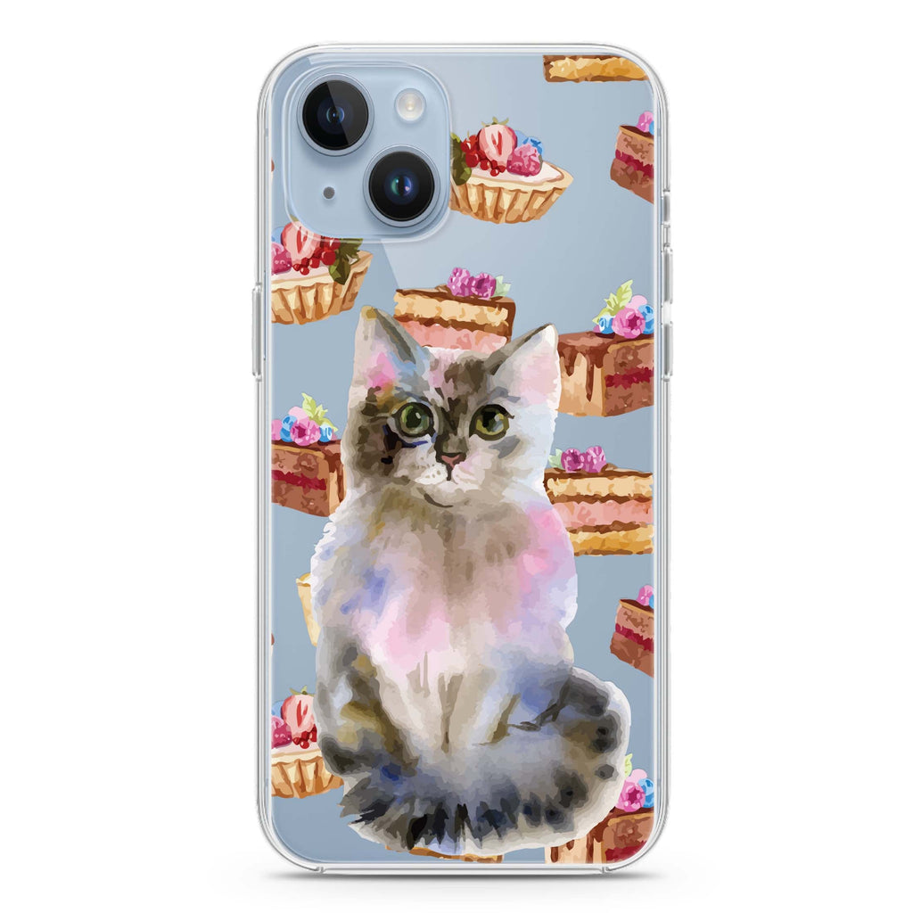 Watercolour Cat iPhone 14 plus 水晶透明保護殼