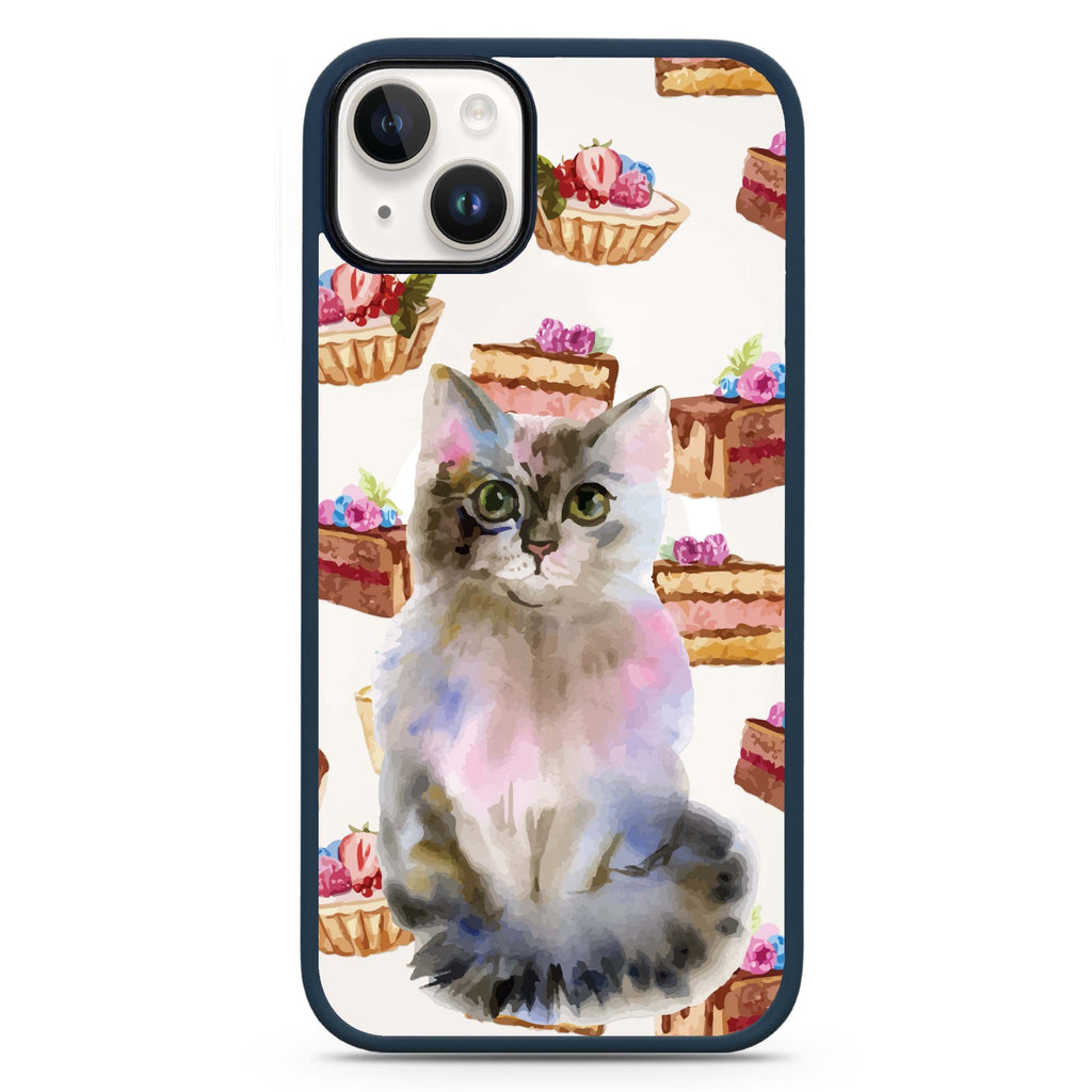 Watercolour Cat iPhone 14 Plus Magsafe 兼容防衝擊保護殼