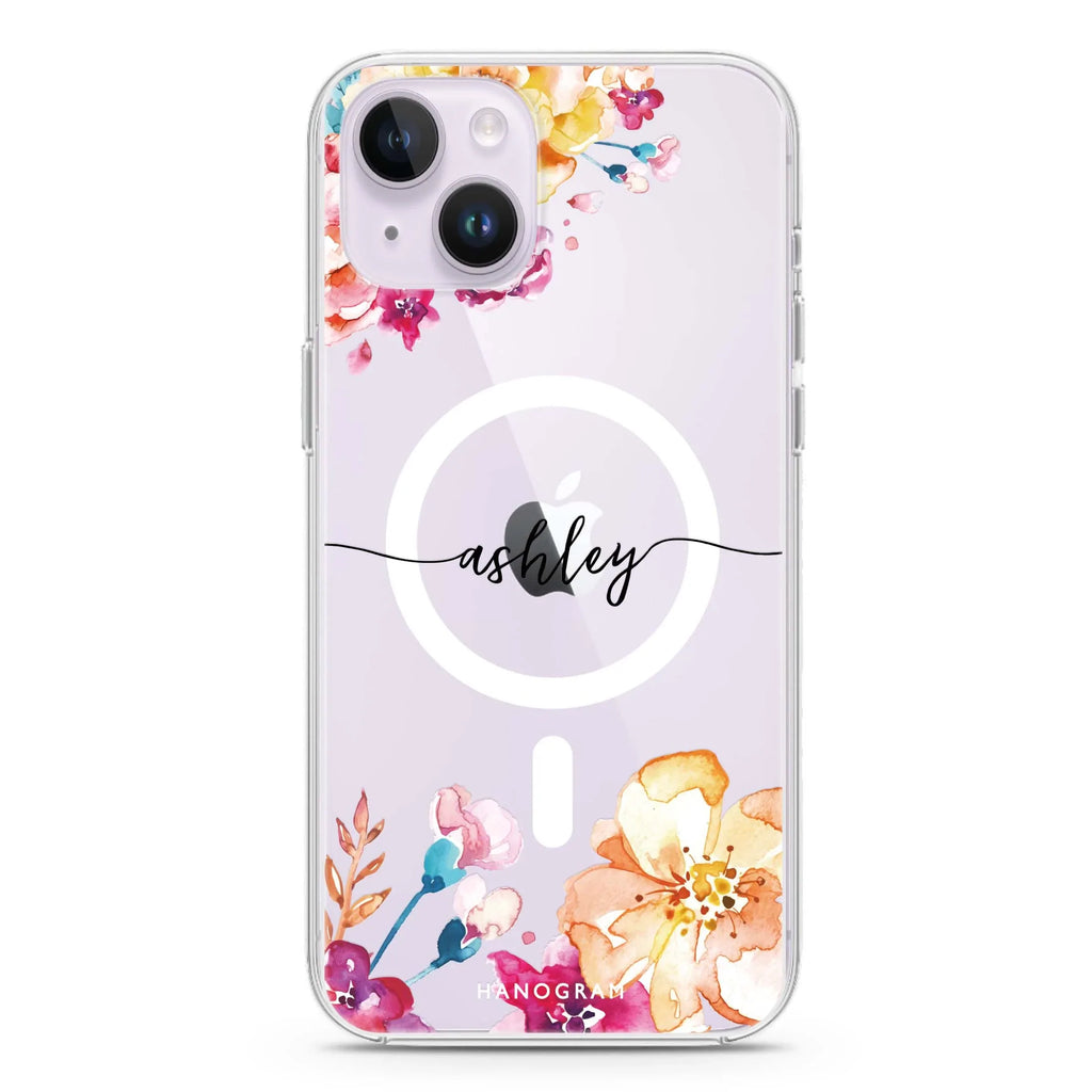 Art of Flowers iPhone 14 Magsafe 兼容水晶透明保護殼