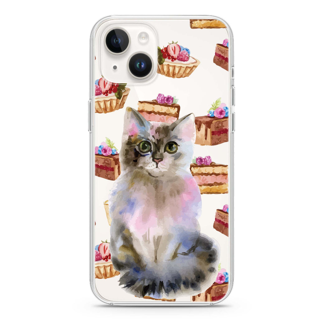 Watercolour Cat iPhone 14 水晶透明保護殼