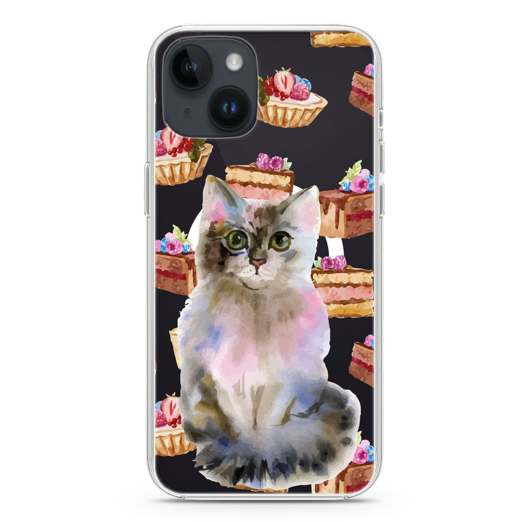 Watercolour Cat iPhone 14 Magsafe 兼容水晶透明保護殼