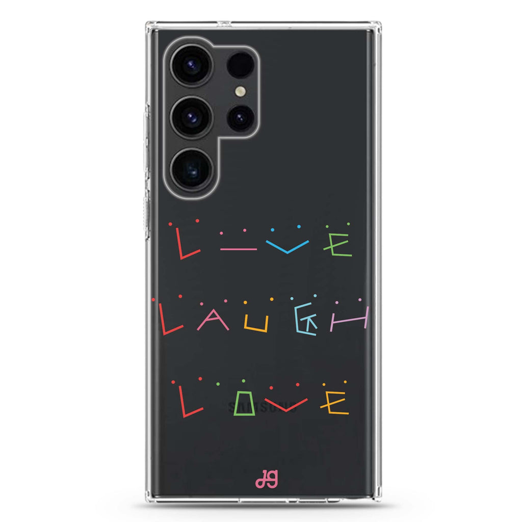 Live Laugh Love Samsung Galaxy Ultra 透明保護殼，適用 S26/S25/S24/S23 Ultra，圖1