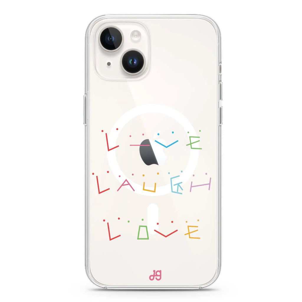 Live Laugh Love iPhone 14 Magsafe 兼容水晶透明保護殼