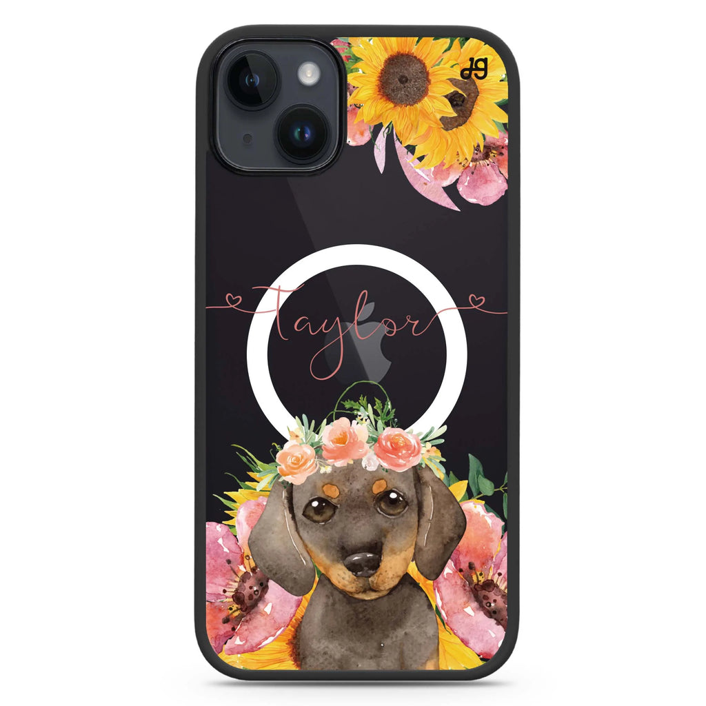 Sunflower Puppy iPhone 14 Plus Magsafe 兼容防衝擊保護殼