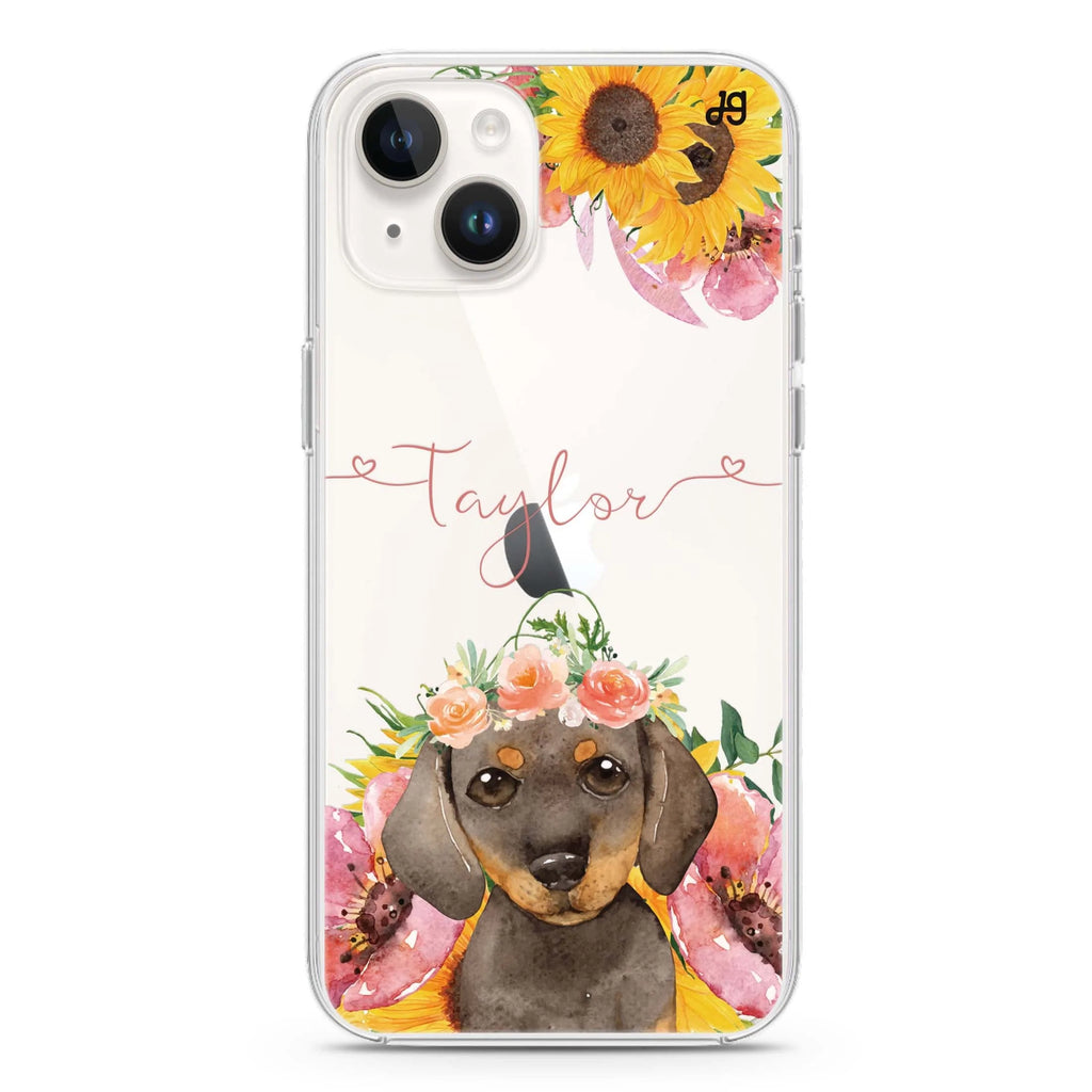 Sunflower Puppy iPhone 14 plus 水晶透明保護殼