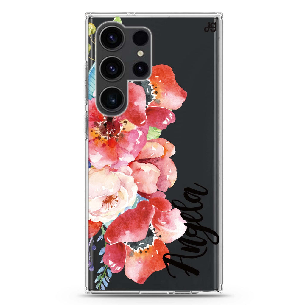 Poppies Samsung Galaxy Ultra 可加名字透明保護殼，適用 S26/S25/S24/S23 Ultra，圖1
