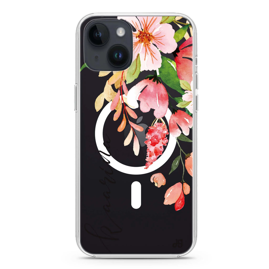 Watercolor Blossom iPhone 14 Plus Magsafe 兼容水晶透明保護殼