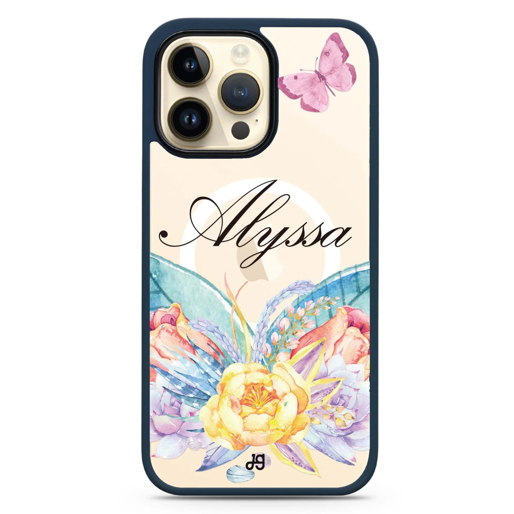 Butterfly and Abloom Rose Magsafe 兼容防衝擊保護殼