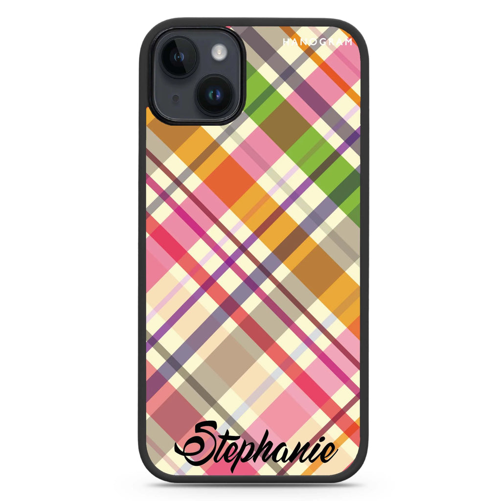 Colourful Checker Custom Name iPhone 14 Plus Magsafe 兼容防衝擊保護殼