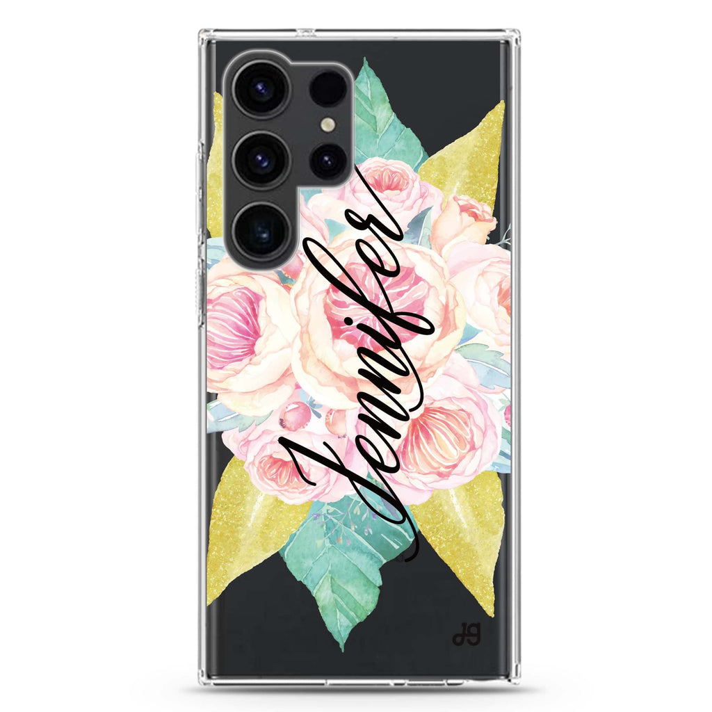 Abloom Rose Samsung Galaxy Ultra 可加名字透明保護殼，適用 S26/S25/S24/S23 Ultra，圖1